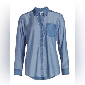 Nic+Zoe Blue Western denim Shirt, large
